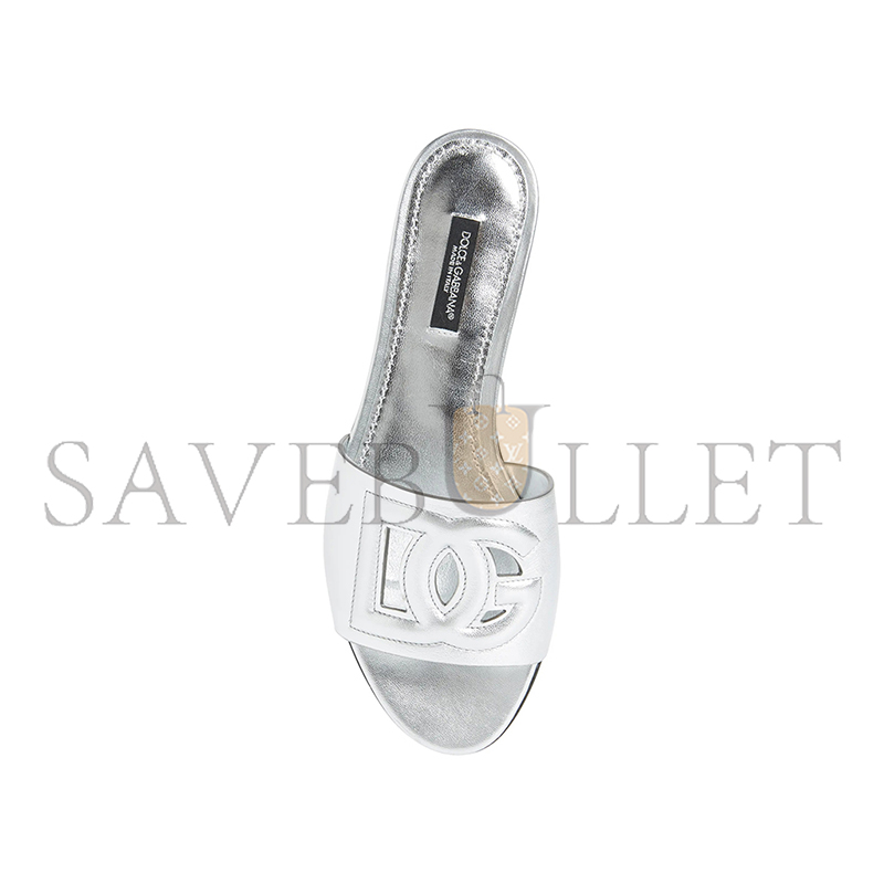 DOLCE GABBANA CALFSKIN SLIDERS WITH DG LOGO CQ0436AY3298I399